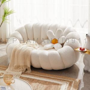 Ghế Sofa Lười Hình Bí Ngô – Chất Liệu Lông Cừu Cực Êm, Xoay 360 Độ, Thiết Kế Bắc Âu - Hình ảnh 4