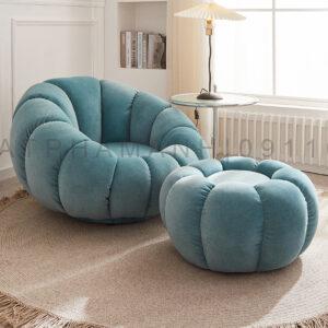 Ghế Sofa Lười Hình Bí Ngô – Chất Liệu Lông Cừu Cực Êm, Xoay 360 Độ, Thiết Kế Bắc Âu - Hình ảnh 6