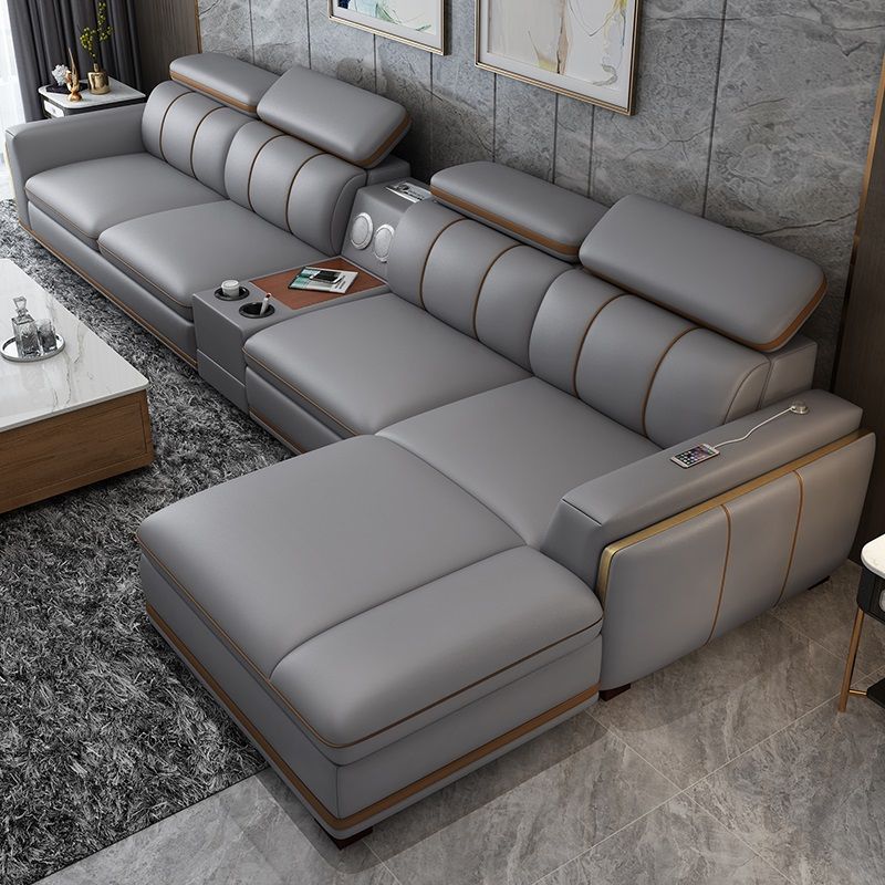 Bộ Sofa Da Bò Cao Cấp – Kết Hợp Bàn Sofa Hiện Đại, Sang Trọng